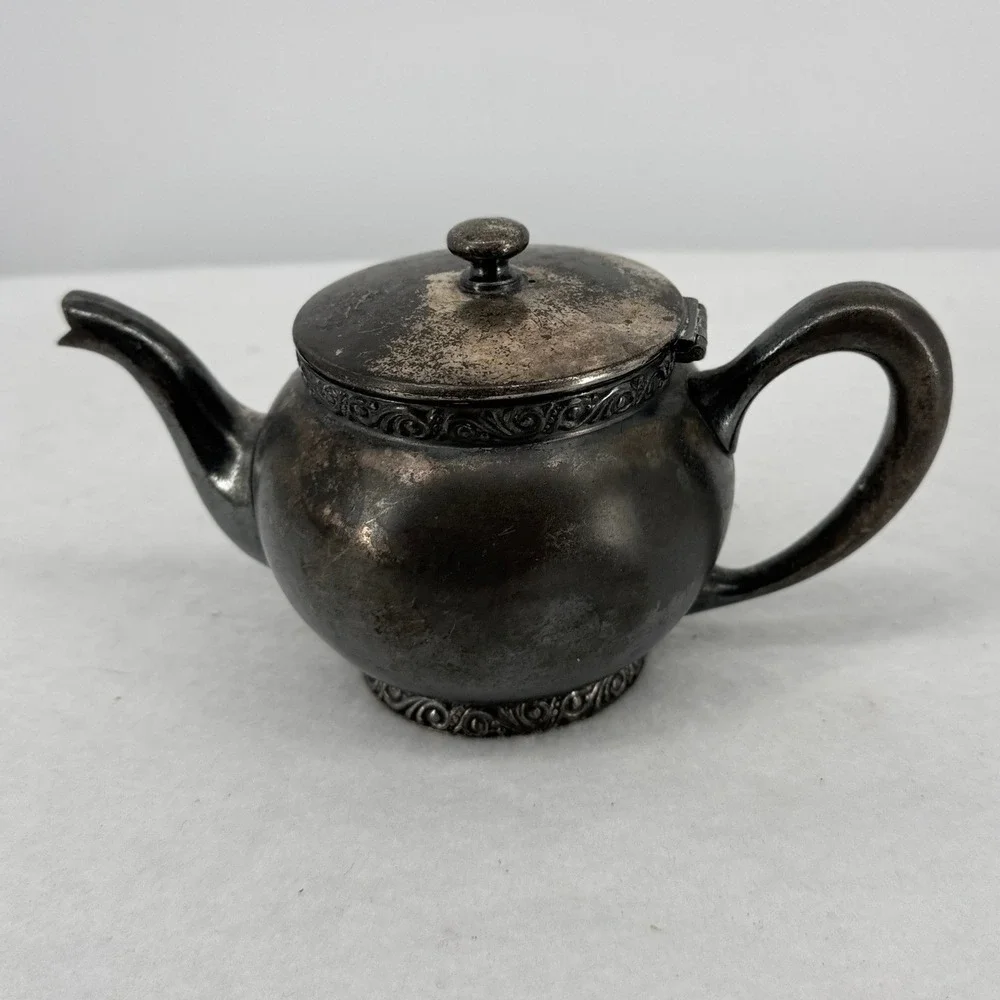 Wm Rogers Mfg Co Quadruple Plate Silver Teapot 1272 Hartford Conn Vintage Patina